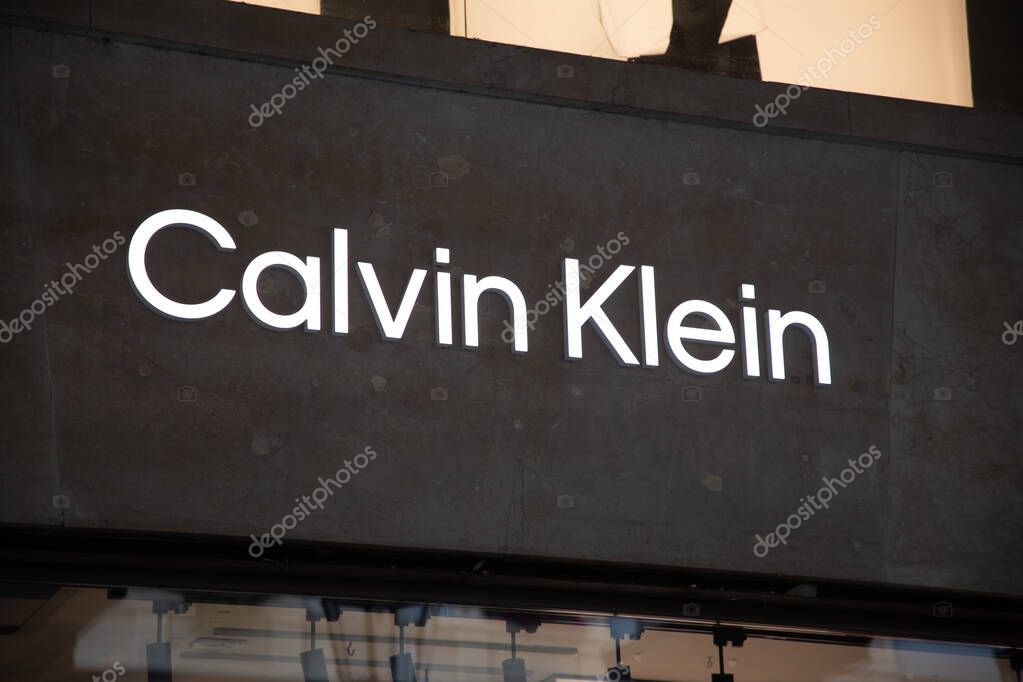 Milan , Italy  - 07 10 2023 : Calvin Klein sign text and logo brand of American chain house luxury clothing