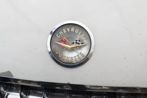 Бордо Франция 2023 Эмблема Chevrolet Corvette Логотип Текстового Бренда Старинных — стоковое фото