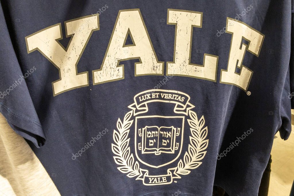 Bordeaux , France -  08 22 2023 : Yale University brand logo on shirt text sign Collegiate School from 1701 by Congregationalist clergy of the Connecticut Colony