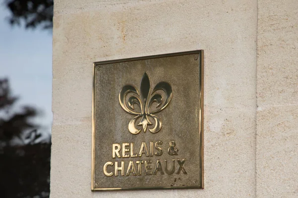 stock image saint-emilion , France -  08 19 2023 : Relais & Chateaux logo brand and sign text on luxury restaurant groundbreaking cuisine and Castles Relay hotel