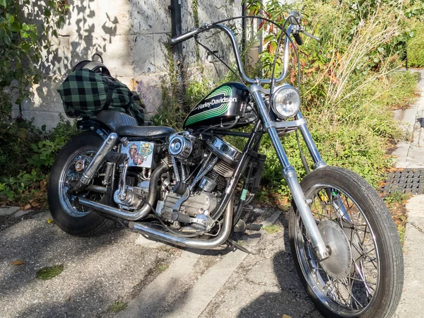 Bordeaux Francja 2023 Harley Davidson Amf Chopper Bike Street Motorbike — Zdjęcie stockowe