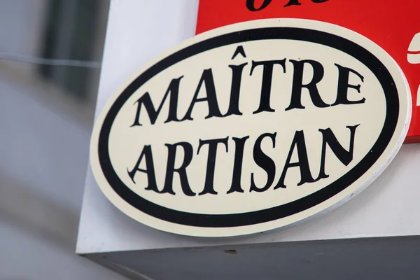 Μπορντό Γαλλία 2023 Maitre Artisan Λογότυπο Πινακίδας Και Ετικέτα Κειμένου — Φωτογραφία Αρχείου