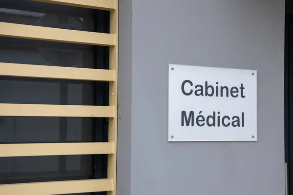 cabinet medical french sign text on facade means doctor office wall building entrance