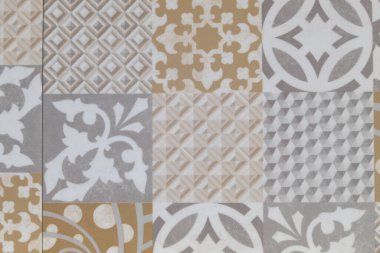 geleneksel arka plan süslemeli güney dekoratif fayanslar azulejos kahverengi ve gri
