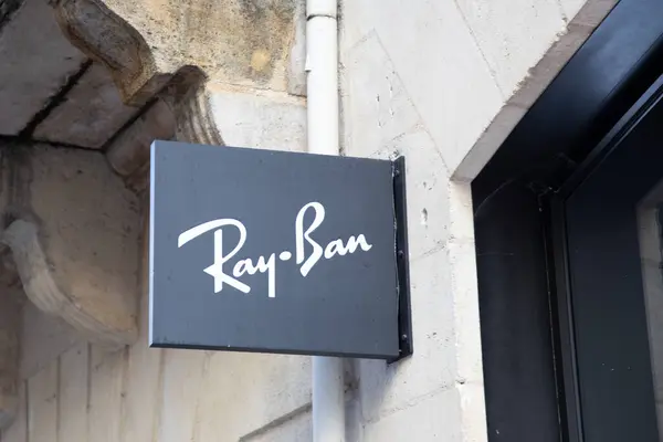 stock image Bordeaux , France - 11 16 2023 : Ray-ban sign logo shop and text brand front of facade store fashion clothes boutique chain entrance of sunglasses