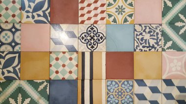 arka plan azulejos duvar mozaik fayans çimento içinde tipik güney zemin