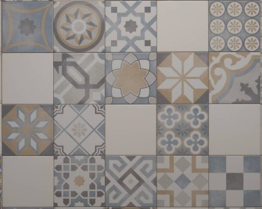 Soyut arkaplan için seramik duvar desenleri için doğal mermer, çimento, mozaik fayanslar.