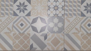 Döşemede çiçek motifleri bulunan azulejos dokusu arkaplanı