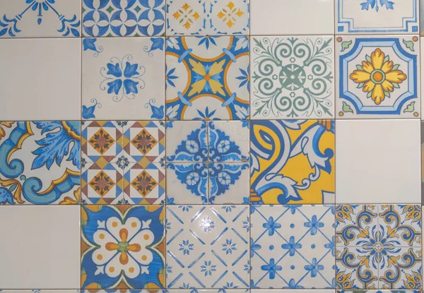 artistic cement tile mosaic tiles style seamless geometric patchwork south Azulejo wall decor background