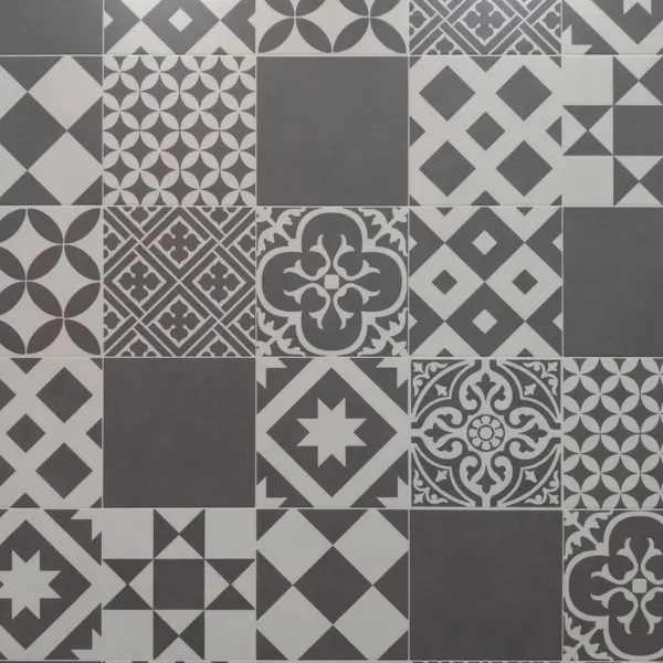 arkaplan geometrik Azulejo fayans gri desenli siyah beyaz antika duvar kağıtları