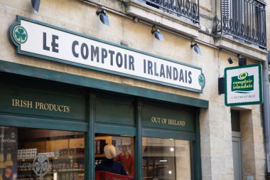 Bordeaux , France -  02 15 2024 : Le Comptoir Irlandais logo brand and text sign facade store specialised shop chain in Irish Counter products clipart