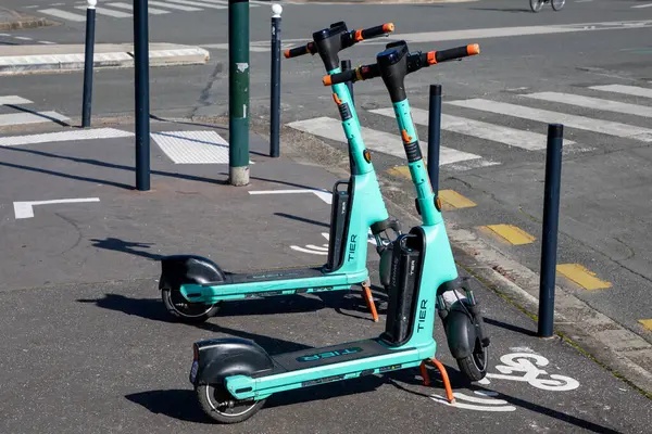 Bordeaux France 2024 Tier Swap Shared Self Service Electric Scooter Stock Image