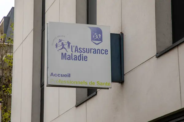 Bordeaux Frankrig 2024 Assurance Maladie Blå Logo Tegn Social Sikring - Stock-foto