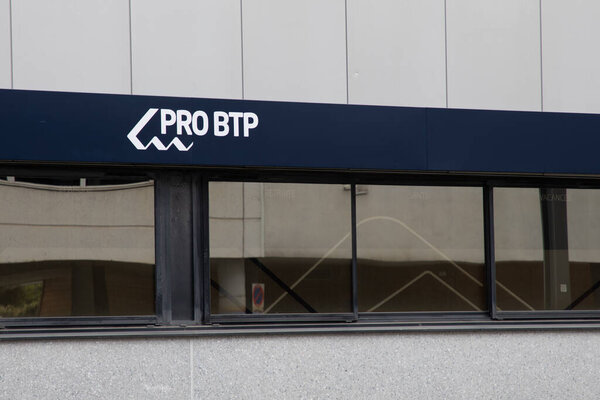 Bordeaux , France -  03 26 2024 : pro btp office logo sign and brand text of agency of French mutual insurance company office