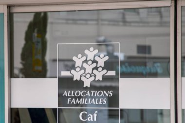 Angouleme , France -  04 08 2024 : caf Caisse allocations familiales logo brand and text sign means caf agency Family Allowances Fund office clipart