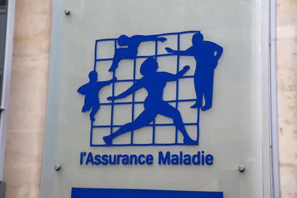 stock image Bordeaux , France -  04 15 2024 : l'assurance maladie blue logo sign social security text brand french Illness branch