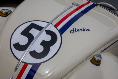 Bordeaux , France -  04 08 2024 : vw Volkswagen Beetle herbie vintage replica car logo brand and text sign clipart