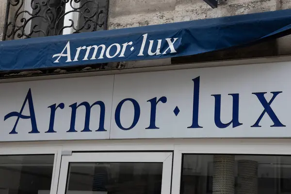 stock image Bordeaux , France -  05 22 2024 :  Armor Lux sign logo and text brand on windows shop boutique fashion store concept marine sea ocean friendly french