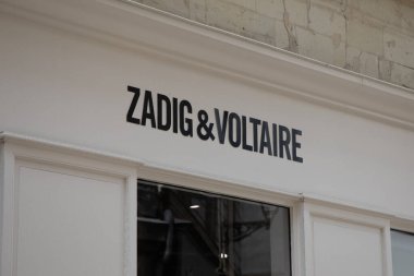 nantes , France -  05 28 2024 : Zadig & Voltaire logo brand and text sign front facade trendy luxury fashion entrance store clipart