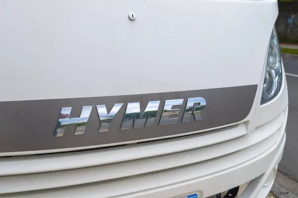 Stock image Bordeaux , France -  05 30 2024 : hymer logo brand and text sign modern rv motorhome camper van