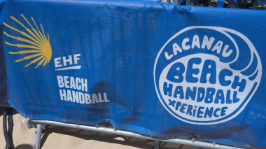 Bordeaux , France -  06 26 2024 : lacanau beach ehf beach handball xperience text sign french city southwest atlantic coast in France clipart