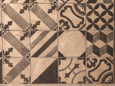 Çiçek Mozaik Portekiz Deseni azulejo dekorasyon zemin ve duvar arkaplanı