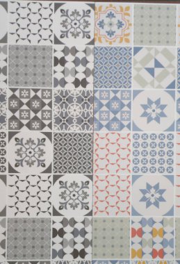 Çiçek motifleri duvar fayansları zemin mimari mozaik tasarımı ile azulejos dokusu arka planı