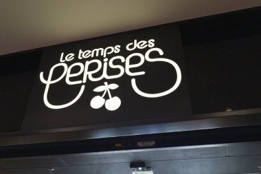 Bordeaux , France -  07 17 2024 : le temps des cerises logo brand and text sign store interior signage of french clothing shop chain fashion clipart