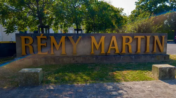 stock image Cognac , France - 07 23 2024 : remy martin panel logo brand and text sign in Cognac factory store in France shop