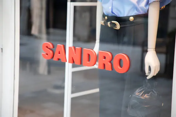 stock image Bordeaux , France - 07 21 2024 : sandro brand text chain store signage and logo sign on shop wall facade