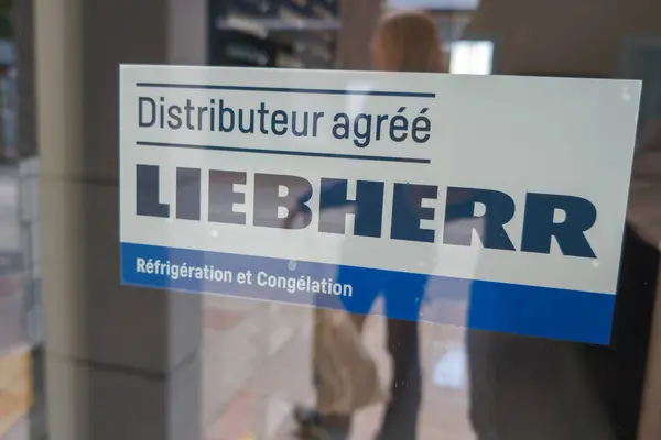 stock image Bordeaux , France - 07 16 2024 : Liebherr logo brand and text sign shop group of large home equipment manufacturer based in Switzerland