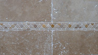 Eski model geometrik kare mozaik çizgi motifi beton döşeme dokusu arka plan pankartı