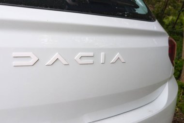 Bordeaux, France -  10 03 2024 : Dacia logo brand and text sign detail of new modern car Romania manufacturer clipart