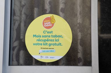 Bordeaux, Fransa - 10 25 2024: mois sans tabac logo markası ve imzalı Fransızca metin her ay Fransa 'da her Kasım ayında tütünsüz ay anlamına gelir