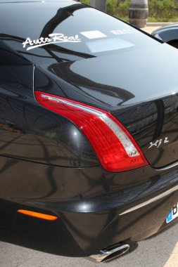 Bordeaux, France -  10 09 2024 : Jaguar xj l car logo brand and text sign rear detail of uk british vehicle luxury clipart