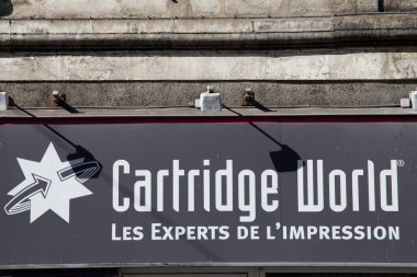 Bordeaux, France - 11 13 2024 : Cartridge World logo brand and text sign of facade store business specializing in managed print services printer solutions shop clipart