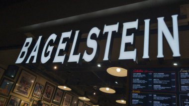 Bordeaux, Fransa - 12: 16 2024: Bagelstein zinciri fast food giriş ön cephesi ev yapımı simit restoran işareti ve logo metni