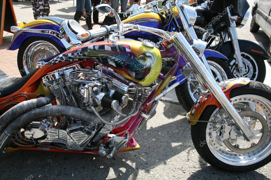 Bordeaux , France - 01 07 2025 : harley davidson custom chopper line event motorbike american retro motorcycle