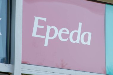 Bordeaux, Fransa - 02 27 27 2025: epeda logo metin ve imza markası ön cephe Fransız yatak yatakları ve kutu yayları dükkan girişi