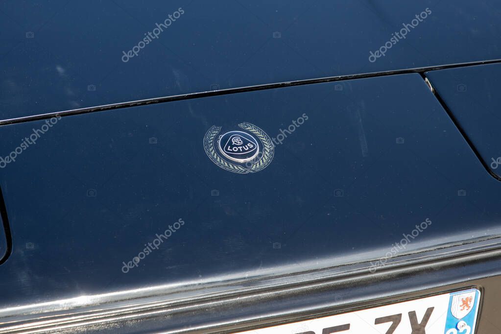 Bordeaux , France - 04 08 2025 : lotus esprit S3 turbo racing car close-up detail logo brand and text sign