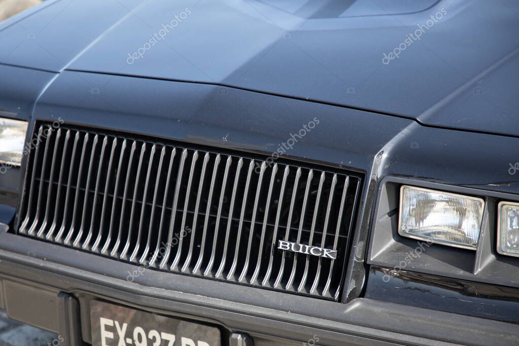 Bordeaux , France - 04 08 2025 : buick grand national emblem pennant us car american logo brand and text sign retro old timer vehicle