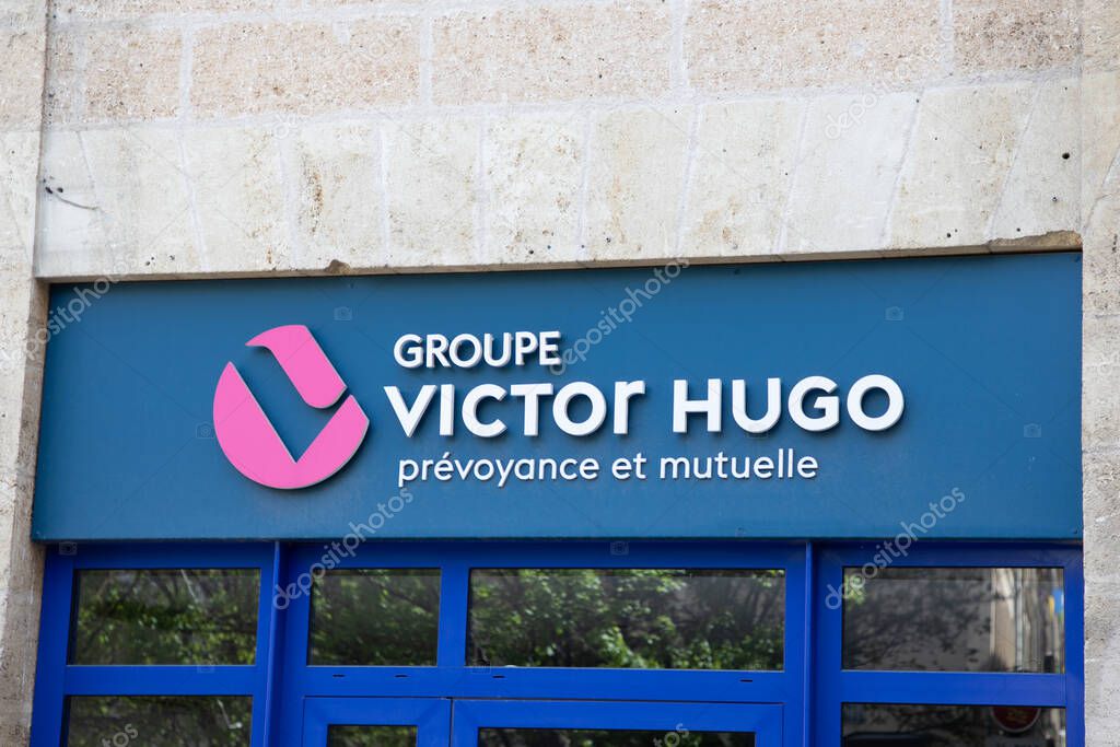 Bordeaux , France - 04 10 2025 : victor hugo groupe prevoyance mutuelle logo brand and text sign chain of agency insurance office of French mutual provident group