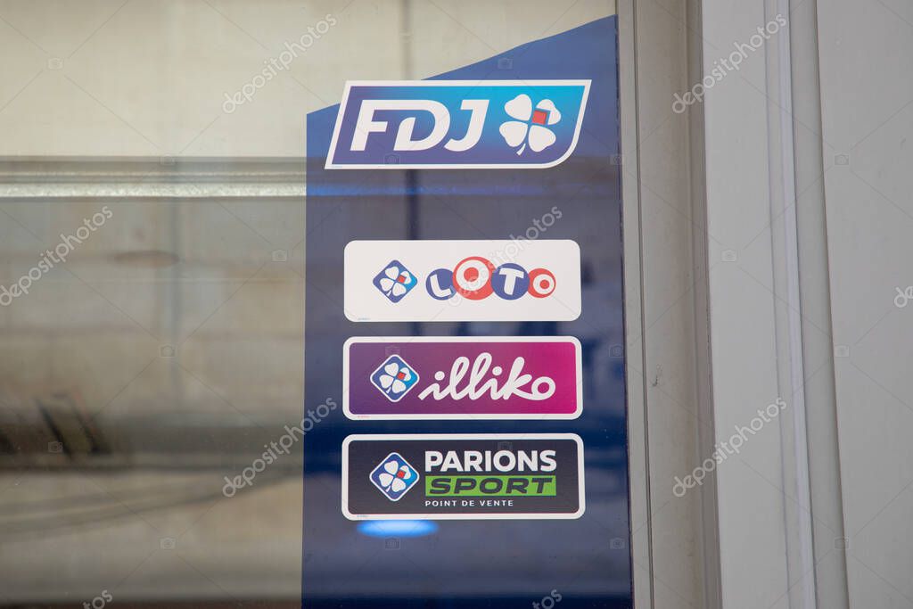 Bordeaux , France - 04 10 2025 : fdj la francaise des jeux store french brand sign and text logo loto illiko parions sport gaming on boutique facade
