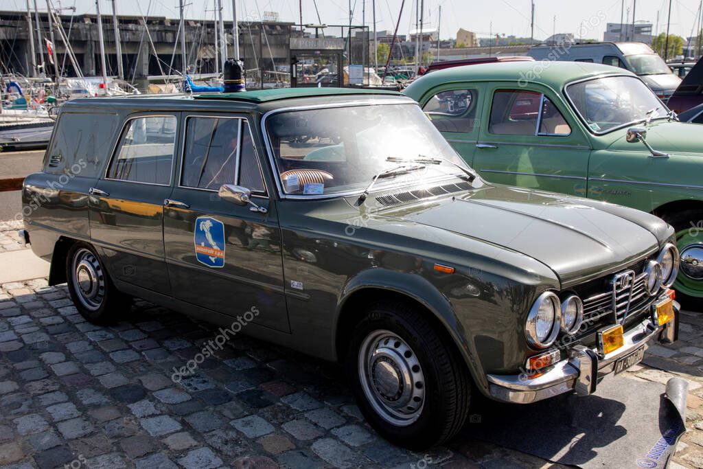 Bordeaux , France - 04 11 2025 : Alfa Romeo giulia super polizia giorgetti wagon police van italy with reinforcement and protection for intervention van in italian highway patrol vehicle