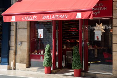 Bordeaux, Fransa - 04 14 2025: Baillardran caneles store logosu ve metin levhası ön cephesi Bordeaux Fransa zincirindeki yerel Fransız Burgundy pastası