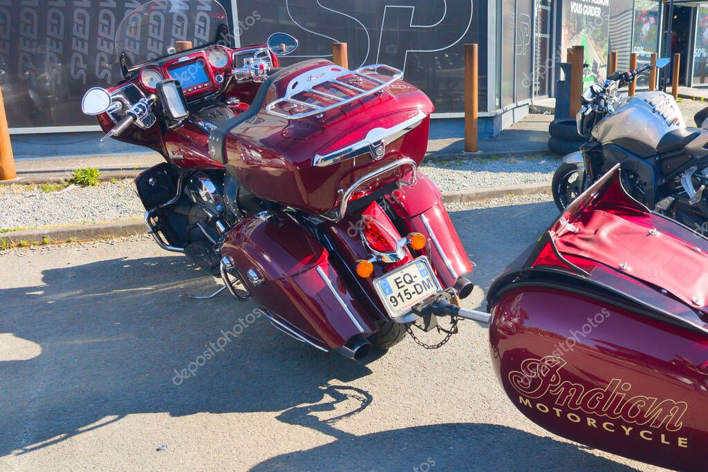 Bordeaux , France - 05 03 2025 : indian trailer motorcycle logo brand and sign text detail american motorbike
