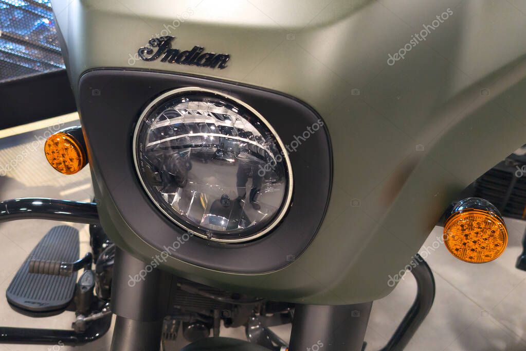 Bordeaux , France - 05 10 2025 : indian chieftain us motorcycle logo brand and sign text front of travel American motorbike