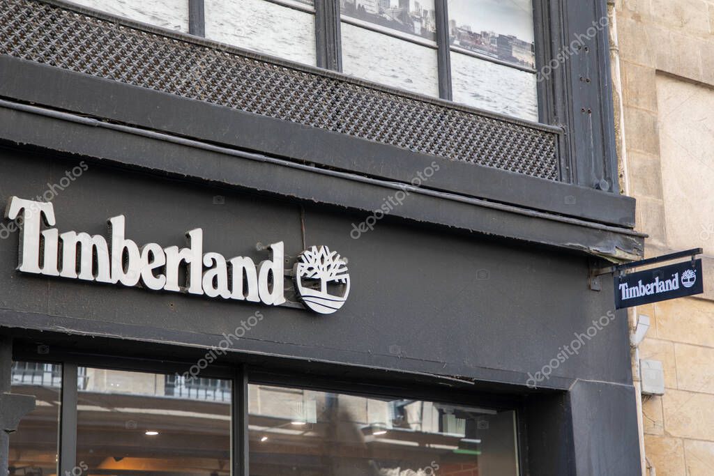 Bordeaux , France - 05 17 2025 : timberland shop brand logo and text sign front facade chain of storefront fashion store