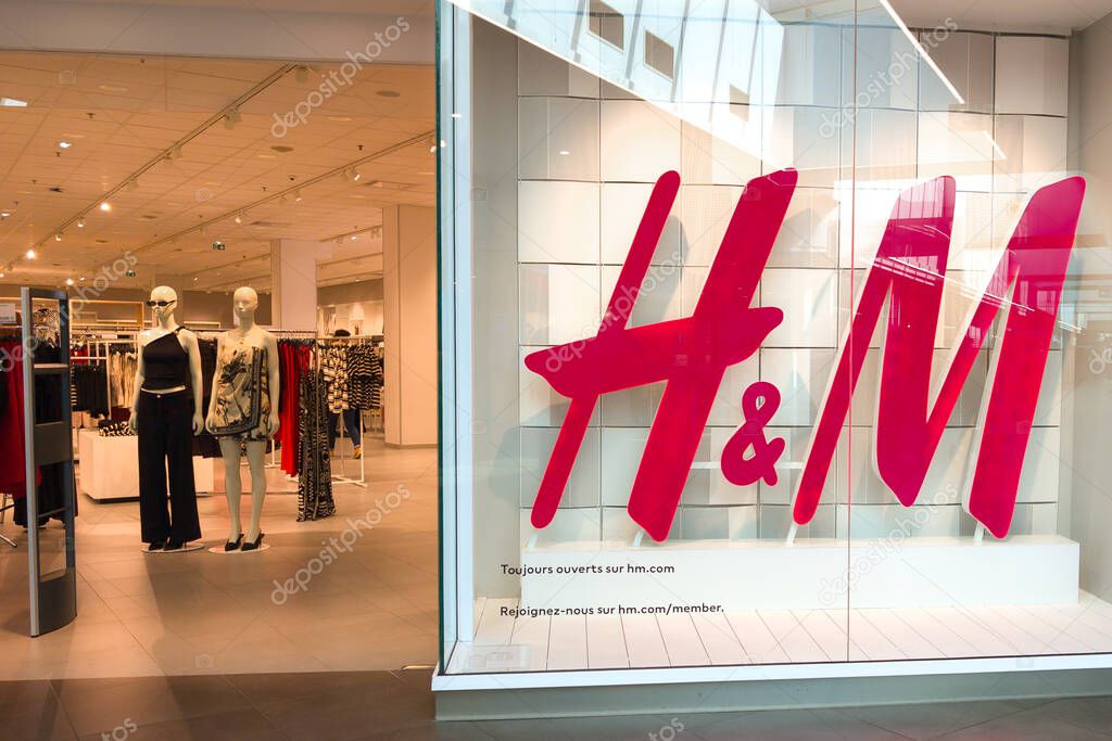 Bordeaux , France - 05 27 2025 : h&m boutique h and m storefront logo brand and text sign on wall facade store of fashion clothing shop entrance chain