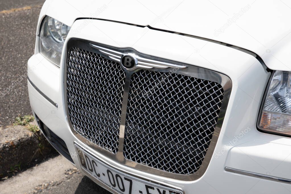 Bordeaux, France - 06 03 2025 : bentley logo brand and text sign on chrome car grille with wings signage